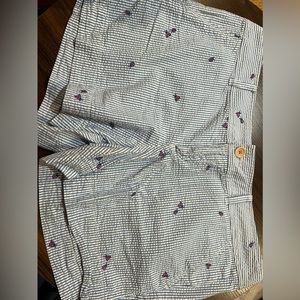 lilly pulitzer ladybug blue/white striped shorts